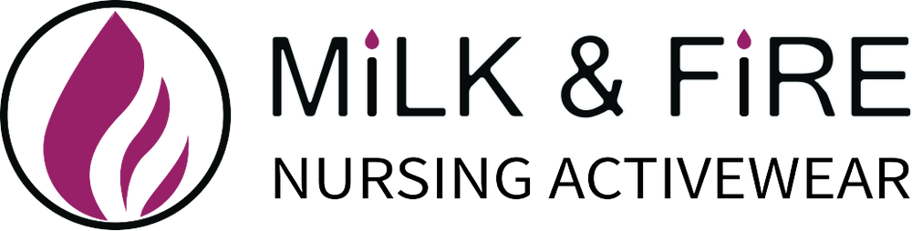 Logo reading Milk & Fire Nursing Activewear