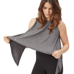 Milk & Fire 3in1 Nursing Sports-Bralette, Athletic Tech Tank & Nursing Cover - Steel Gray