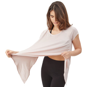 Milk & Fire 3in1 Nursing Sports-Bralette, Athletic Tech Tee & Nursing Cover - Blush Rose