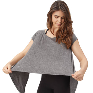 Milk & Fire 3in1 Nursing Sports-Bralette, Athletic Tech Tee & Nursing Cover - Steel Gray